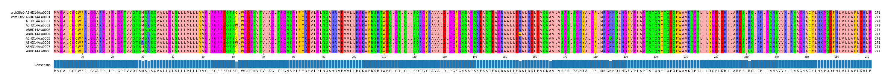 Multiple Alignments (by translate haplotype frequency)