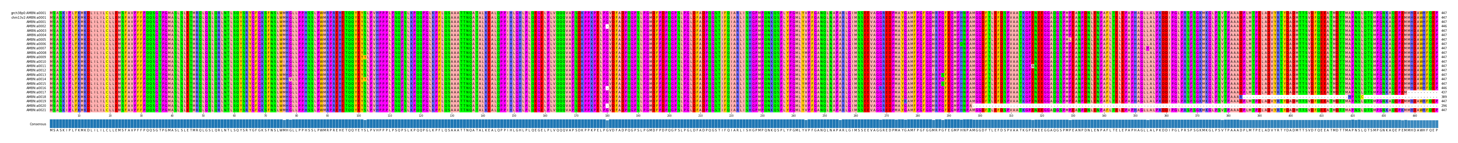 Multiple Alignments (by translate haplotype frequency)