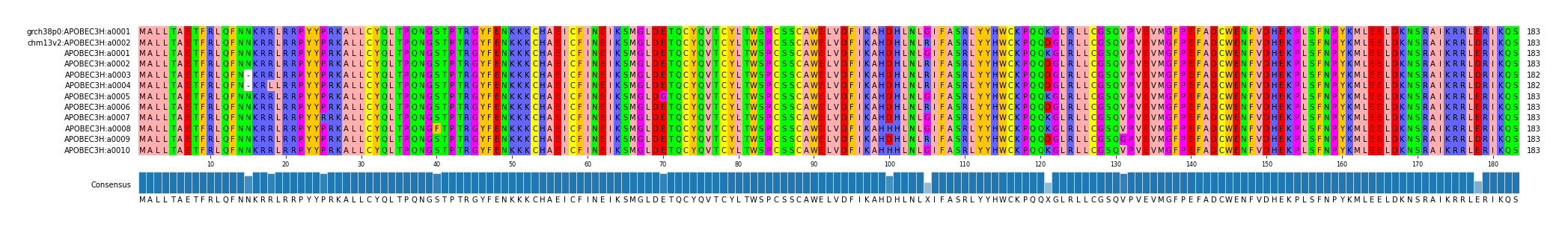 Multiple Alignments (by translate haplotype frequency)