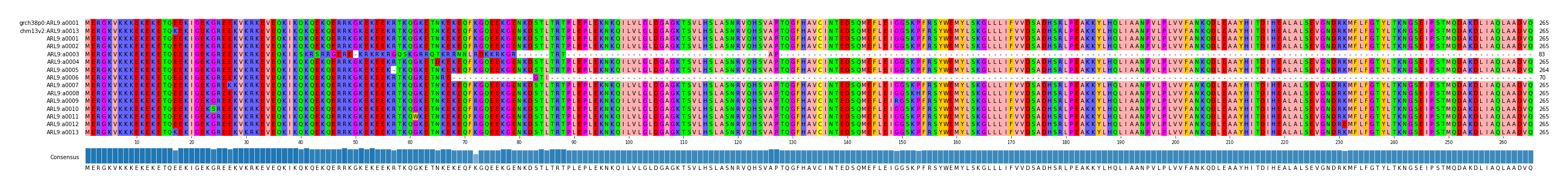 Multiple Alignments (by translate haplotype frequency)