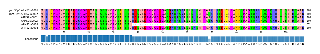 Multiple Alignments (by translate haplotype frequency)