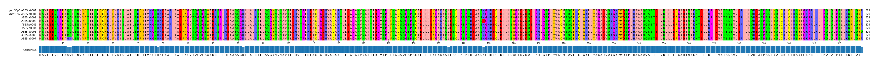 Multiple Alignments (by translate haplotype frequency)