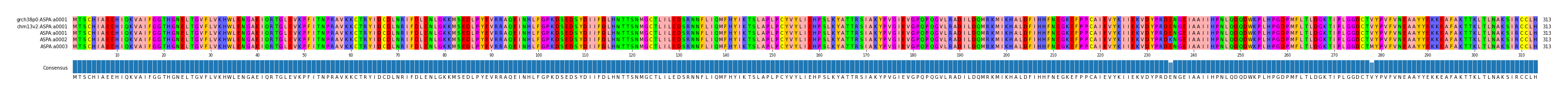 Multiple Alignments (by translate haplotype frequency)