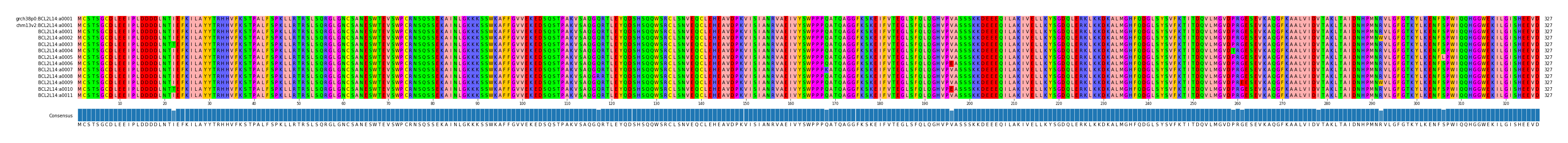 Multiple Alignments (by translate haplotype frequency)