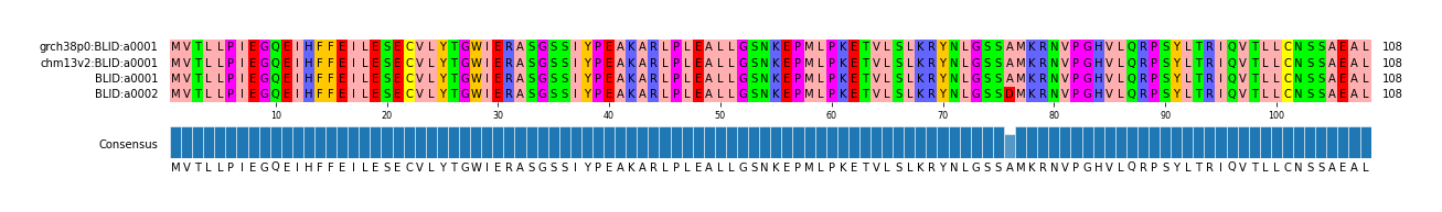 Multiple Alignments (by translate haplotype frequency)