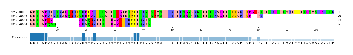 Multiple Alignments (by translate haplotype frequency)
