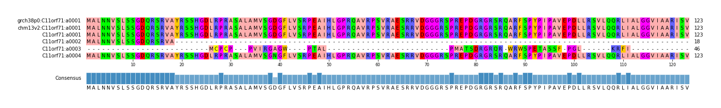 Multiple Alignments (by translate haplotype frequency)