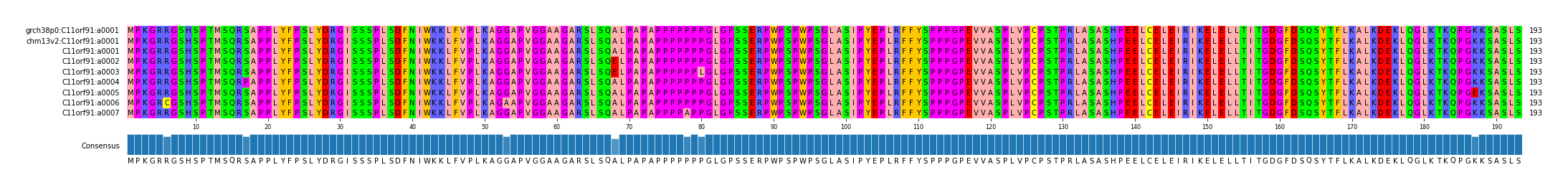 Multiple Alignments (by translate haplotype frequency)