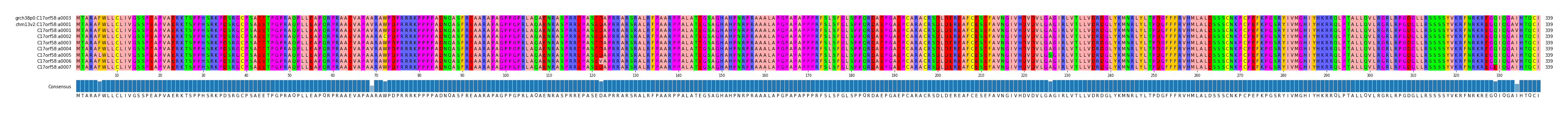 Multiple Alignments (by translate haplotype frequency)