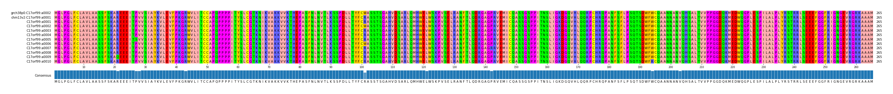 Multiple Alignments (by translate haplotype frequency)