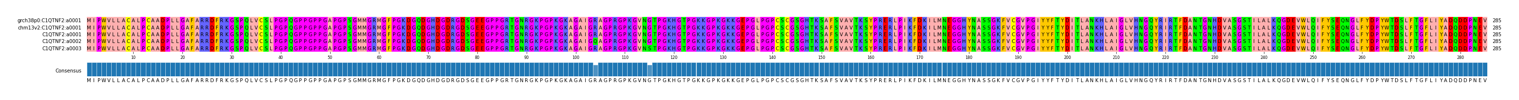 Multiple Alignments (by translate haplotype frequency)