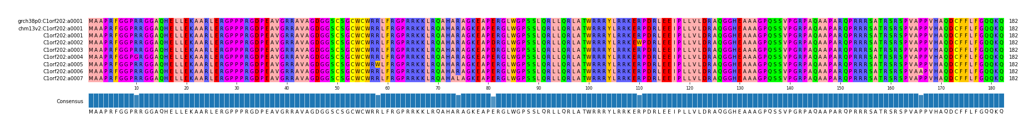Multiple Alignments (by translate haplotype frequency)