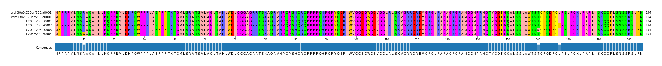 Multiple Alignments (by translate haplotype frequency)
