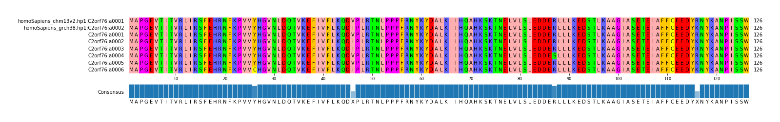 Multiple Alignments (by translate haplotype frequency)