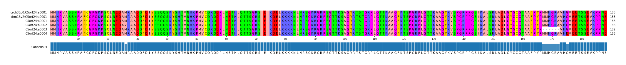 Multiple Alignments (by translate haplotype frequency)
