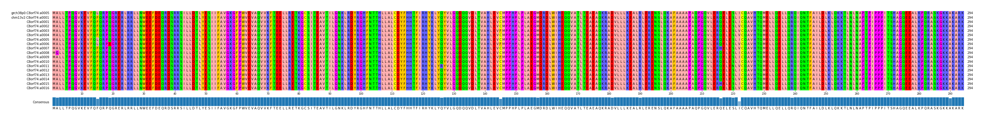 Multiple Alignments (by translate haplotype frequency)