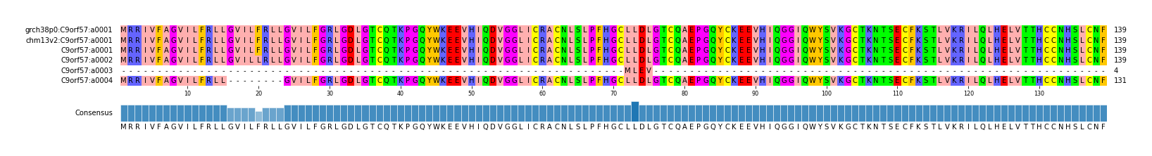 Multiple Alignments (by translate haplotype frequency)