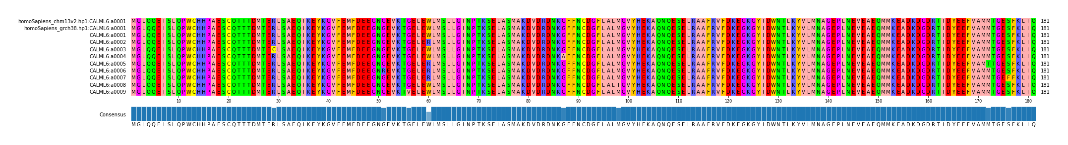 Multiple Alignments (by translate haplotype frequency)
