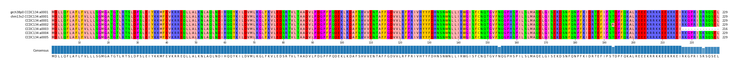 Multiple Alignments (by translate haplotype frequency)