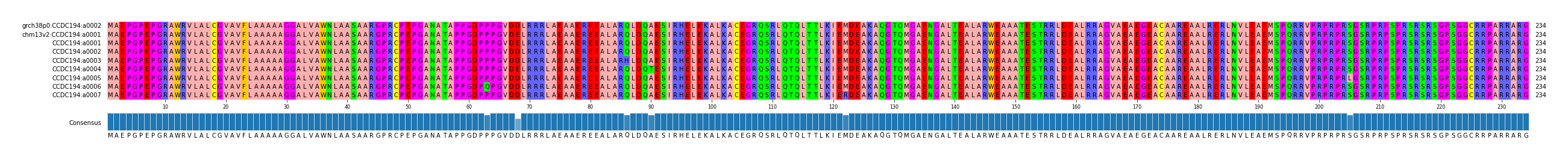 Multiple Alignments (by translate haplotype frequency)