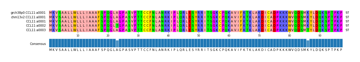 Multiple Alignments (by translate haplotype frequency)