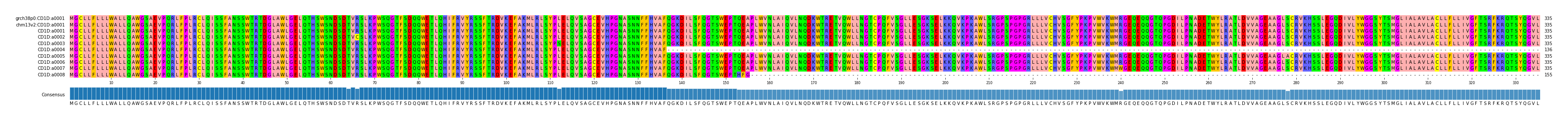 Multiple Alignments (by translate haplotype frequency)