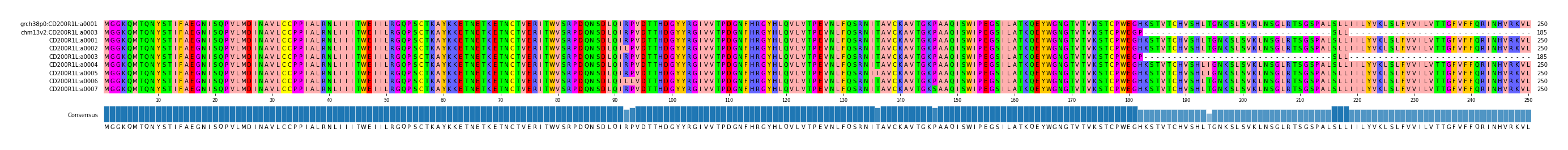 Multiple Alignments (by translate haplotype frequency)