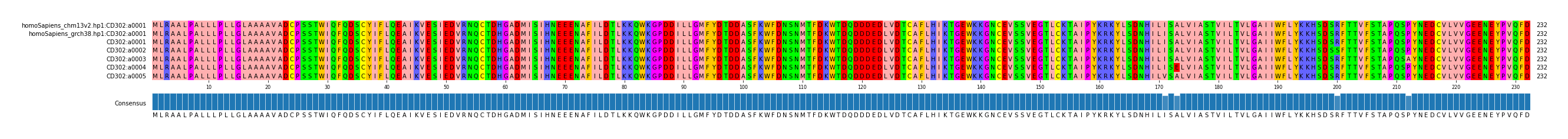 Multiple Alignments (by translate haplotype frequency)