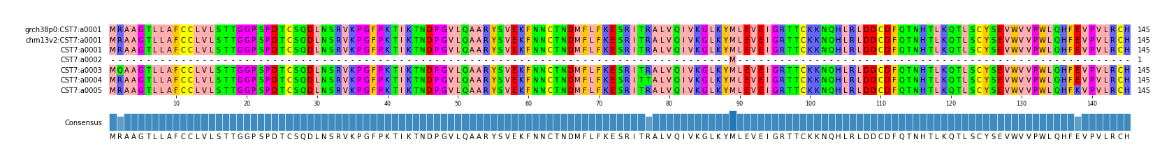 Multiple Alignments (by translate haplotype frequency)