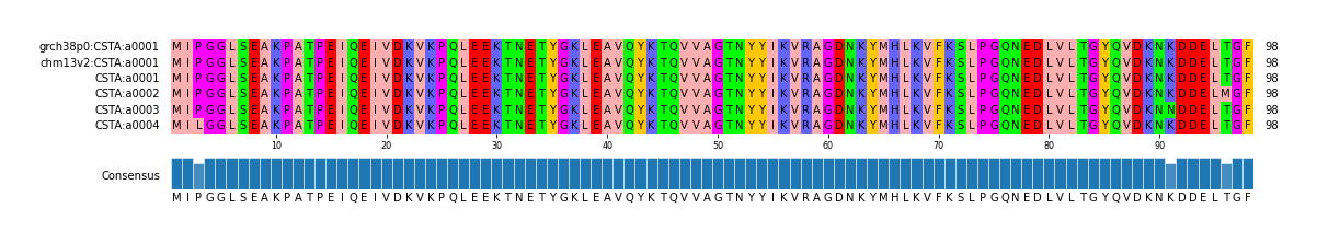 Multiple Alignments (by translate haplotype frequency)