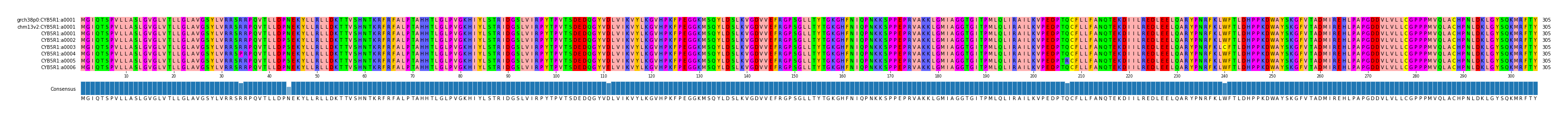 Multiple Alignments (by translate haplotype frequency)