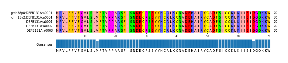 Multiple Alignments (by translate haplotype frequency)