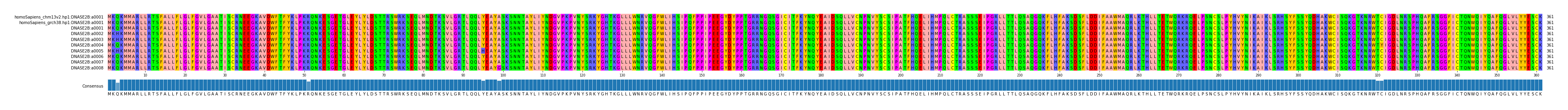 Multiple Alignments (by translate haplotype frequency)