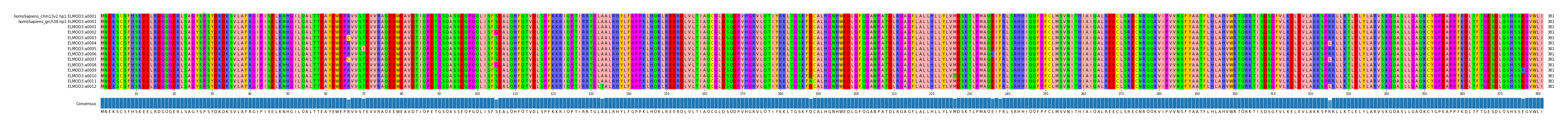 Multiple Alignments (by translate haplotype frequency)