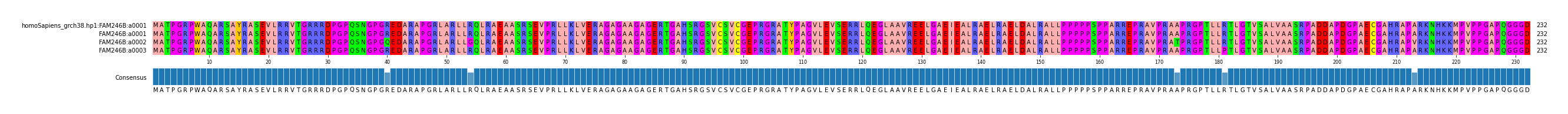 Multiple Alignments (by translate haplotype frequency)