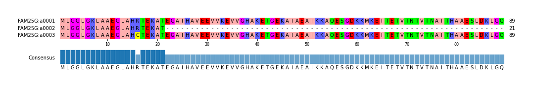 Multiple Alignments (by translate haplotype frequency)