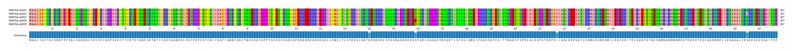Multiple Alignments (by translate haplotype frequency)