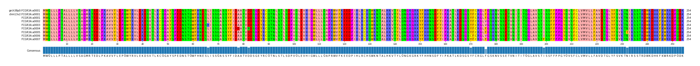 Multiple Alignments (by translate haplotype frequency)