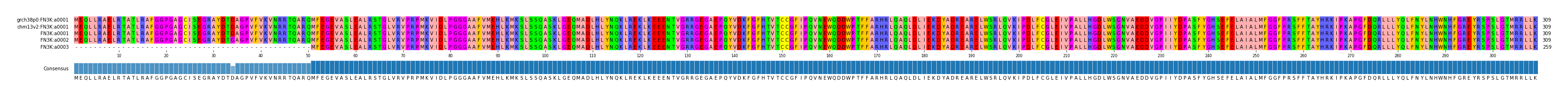 Multiple Alignments (by translate haplotype frequency)