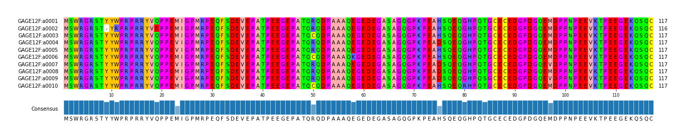Multiple Alignments (by translate haplotype frequency)