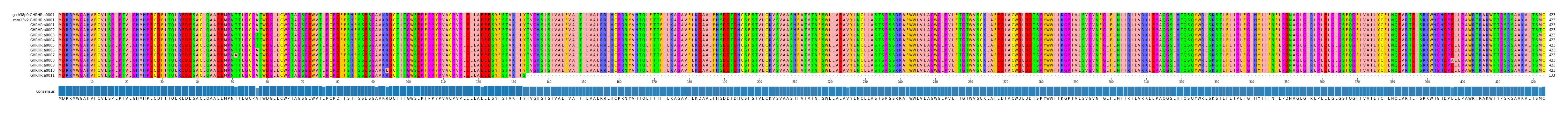 Multiple Alignments (by translate haplotype frequency)