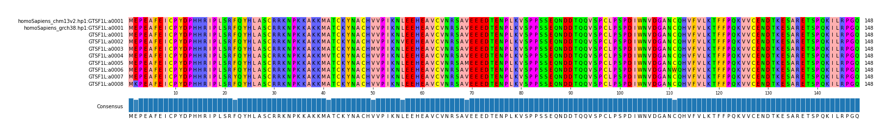 Multiple Alignments (by translate haplotype frequency)