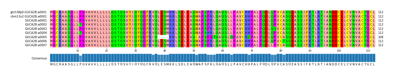 Multiple Alignments (by translate haplotype frequency)