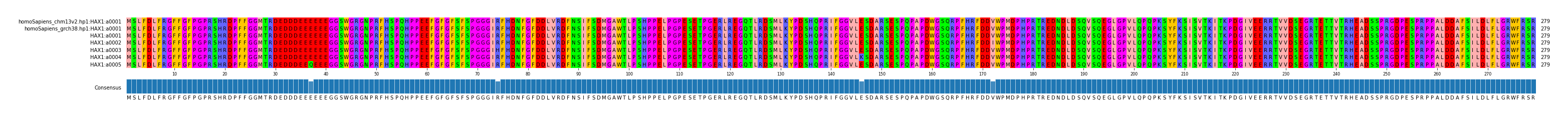 Multiple Alignments (by translate haplotype frequency)