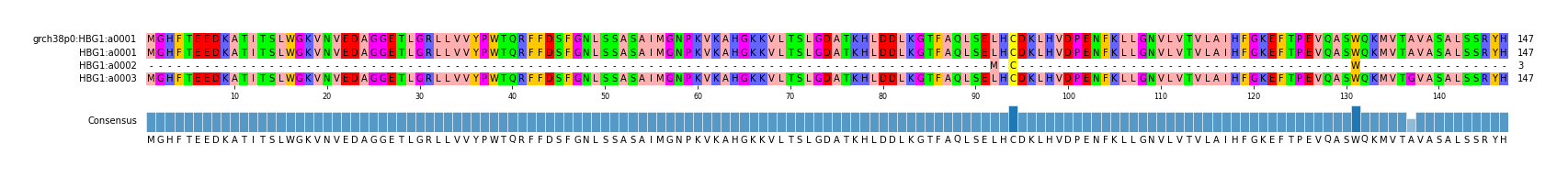Multiple Alignments (by translate haplotype frequency)