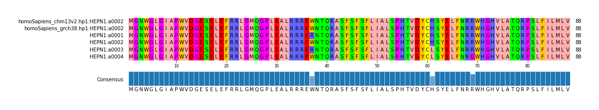 Multiple Alignments (by translate haplotype frequency)