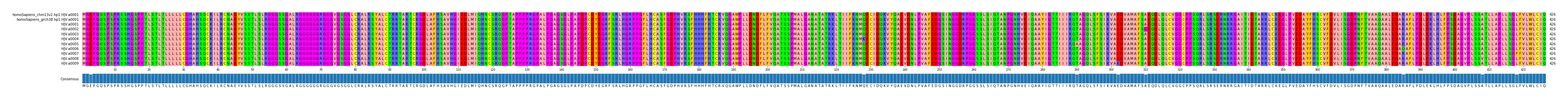 Multiple Alignments (by translate haplotype frequency)