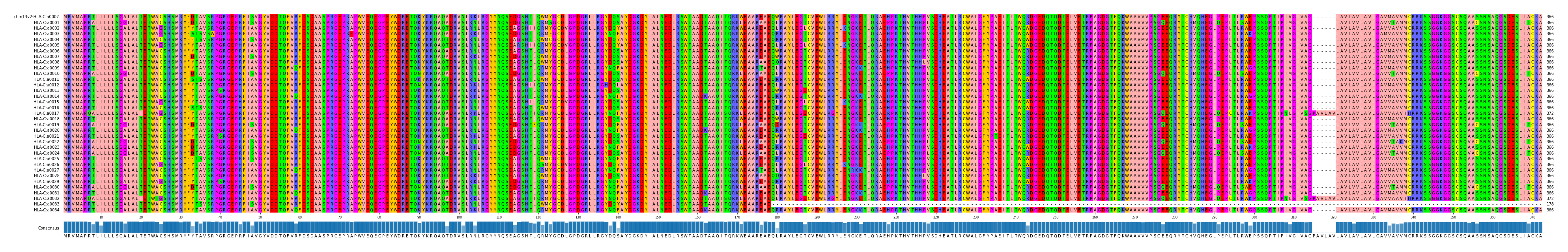 Multiple Alignments (by translate haplotype frequency)