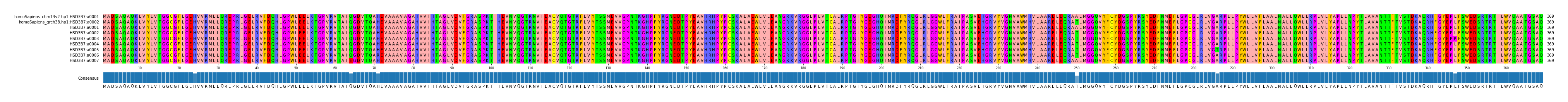 Multiple Alignments (by translate haplotype frequency)
