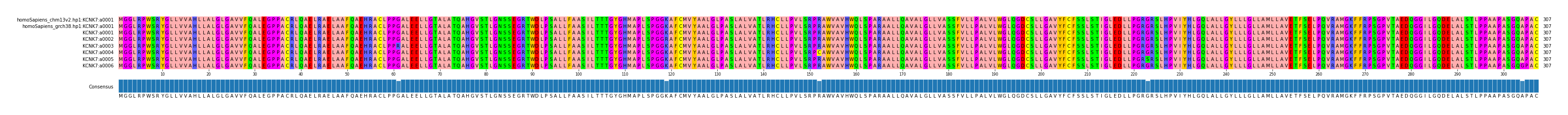 Multiple Alignments (by translate haplotype frequency)